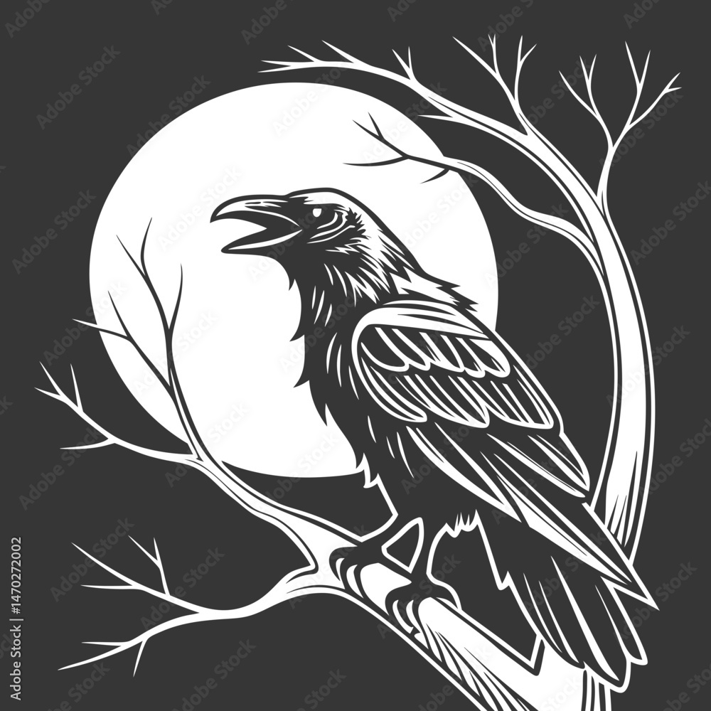 Naklejka premium bird on a branch