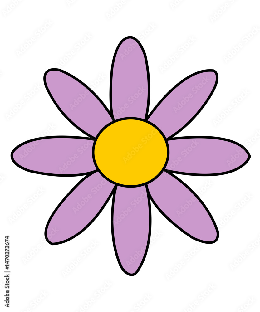Flower clip art design on plain white transparent isolated background for card, shirt, hoodie, sweatshirt, apparel, card, tag, mug, icon, poster or badge Flower clip art design on plain white transparent isolated background for card, shirt, hoodie, sweatshirt, apparel, card, tag, mug, icon, poster or badge
