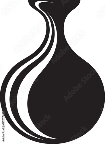 Lota Pot in Silhouette Vector | Traditional Black Vector Art Illustration