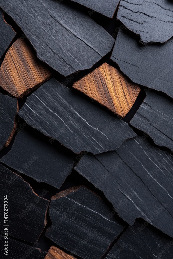 Dark engineered fiberboard texture featuring rugged edges and contrasting wood highlights in a modern design