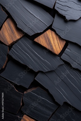 Obraz na płótnie Dark engineered fiberboard texture featuring rugged edges and contrasting wood highlights in a modern design w salonie