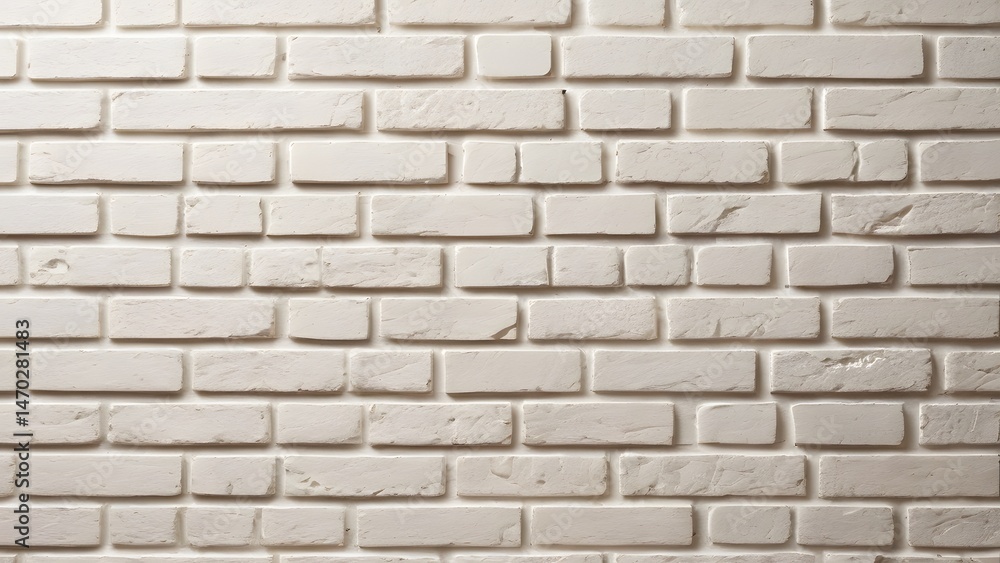 Textured White Brick Wall with Horizontal Pattern for Design Projects Textured White Brick Wall with Horizontal Pattern for Design Projects
