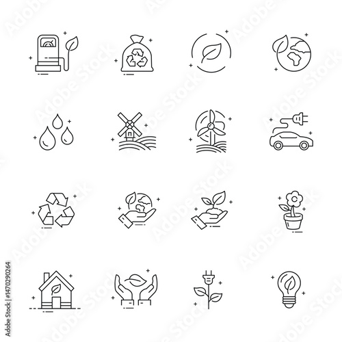 Eco icons showcase environmental awareness