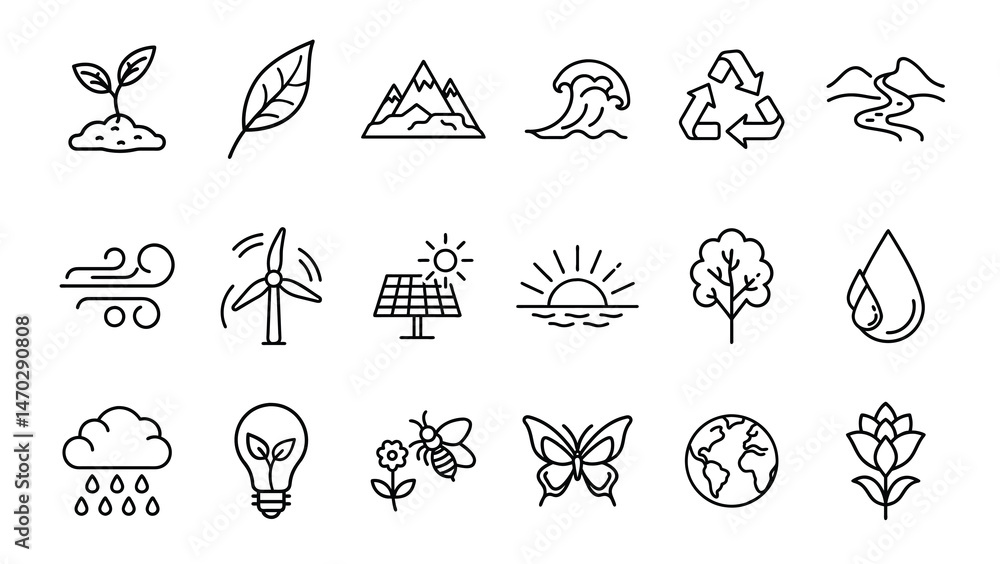 Fototapeta premium Natures elements Earth air water sun