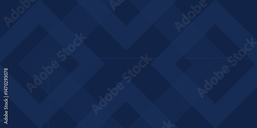 Dark blue background. Modern lines curves abstract presentation background. Luxury paper cut background