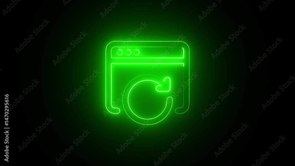 Glowing neon web page icon animation. 4k video glowing neon web page icon animation 4k video. Glowing neon web page icon animation. 4k video glowing neon web page icon animation 4k video.
