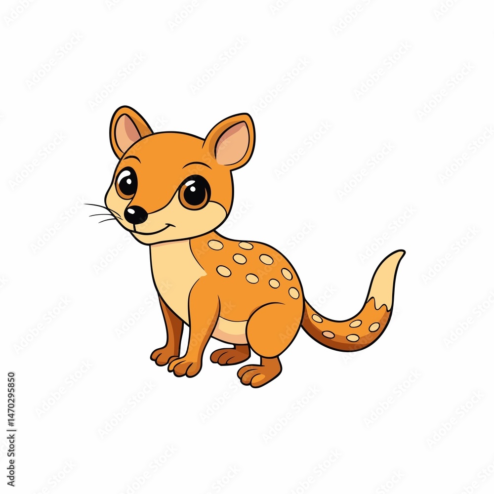 Cartoon quoll vector illustration cute orange animal with spots isolated Cartoon quoll vector illustration cute orange animal with spots isolated