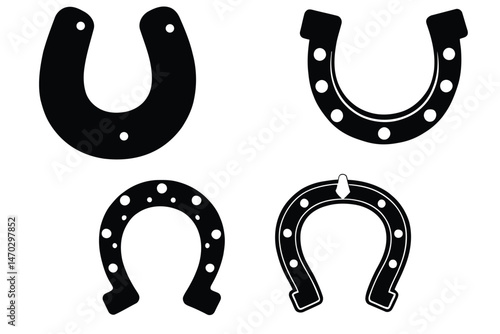 horseshoe icon, Vector symbol of luck
