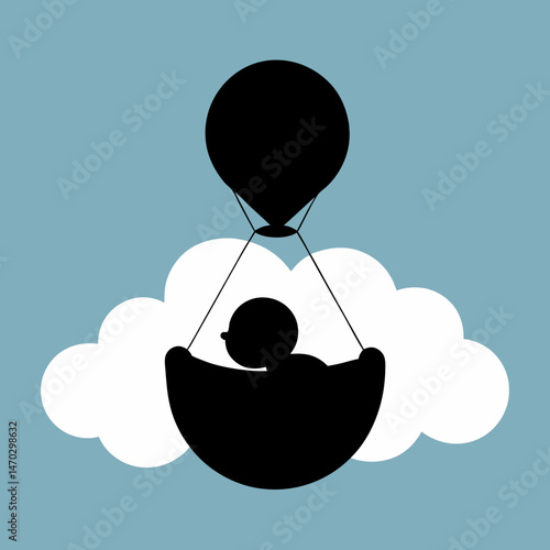 Sleeping Baby Silhouette on Plush
