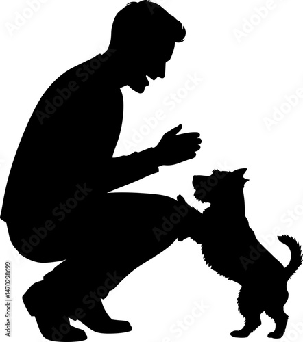 Man and Dog Silhouette A Bond of Friendship and Loyalty