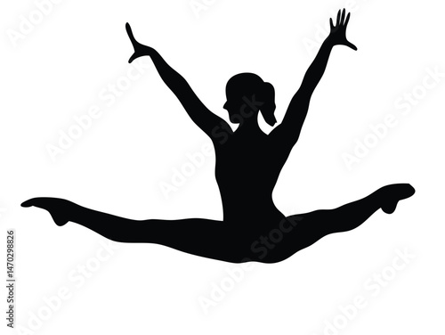 vector silhouette of a ballerina, silhouette of a gymnast Vector