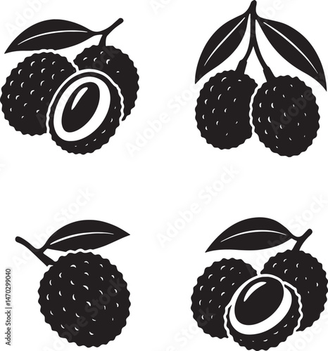 Blackberry Fruit Silhouette Illustration