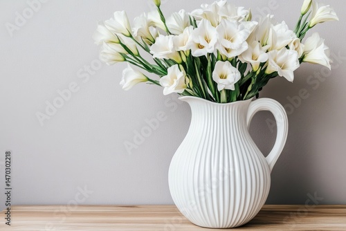 Wallpaper Mural White flowers in a white pitcher Torontodigital.ca