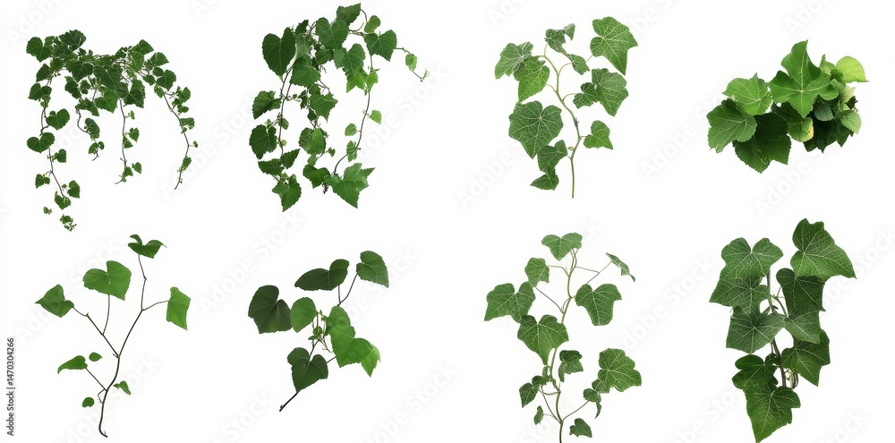 Eight Green Vine Clipping Compositions Isolated Leaf and Stem Variations, Nature, Botany vine, foliage, greenery Eight Green Vine Clipping Compositions Isolated Leaf and Stem Variations, Nature, Botany vine, foliage, greenery