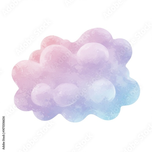 Pastel Pink Blue Purple Watercolor Cloud Illustration