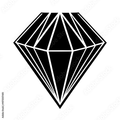 diamond vector icon vector art silhouette