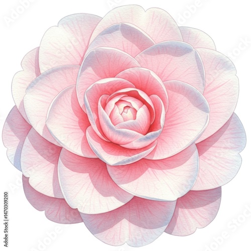Pale Pink Camellia Blossom Close Up