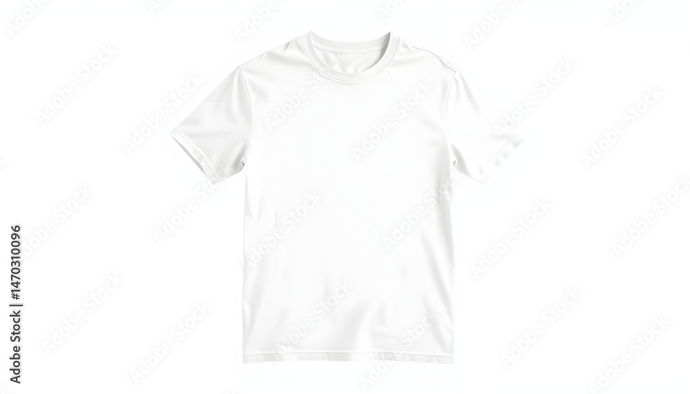 White T-shirt mockup front used as design template. Tee Shirt blank isolated on white, low-poly. White tone White T-shirt mockup front used as design template. Tee Shirt blank isolated on white, low-poly. White tone