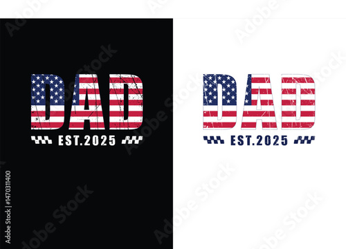 Dad Est.2025 T-Shirt Vector Template Design