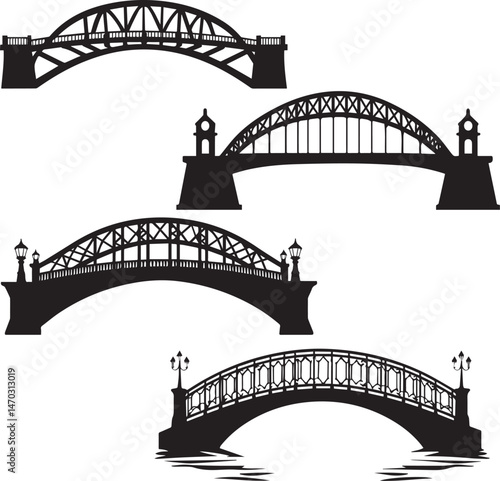 Harbour Bridge silhouette vector