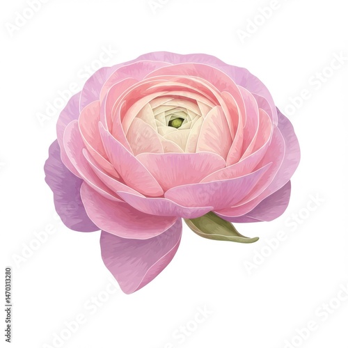 Pink Ranunculus Blossom Close Up