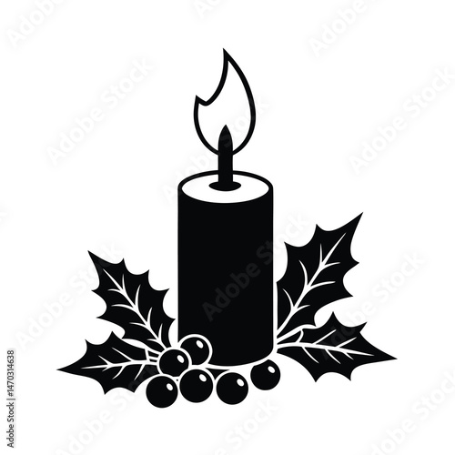 christmas candle vector illustration