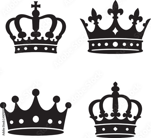 set of crowns vector