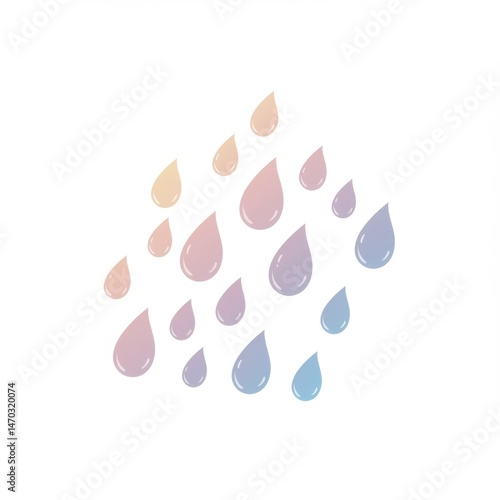 Pastel Rain Drops Gradient Background Illustration