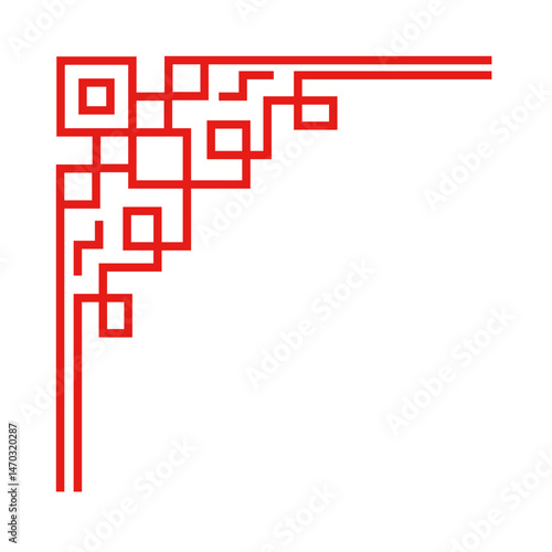 Chinese Frame Corner Ornament Vector