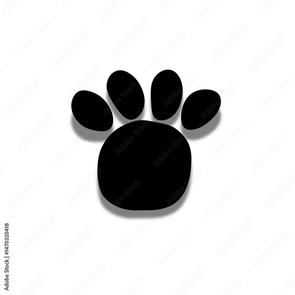 動物足跡 ブラック シャドウ入り グラフィック素材 動物足跡 ブラック シャドウ入り グラフィック素材