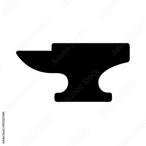 Silhouette of a Traditional Anvil , vector icon on isolated background