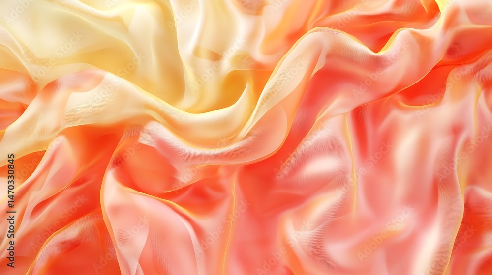 Fototapeta premium Peach Yellow Silk Drape Texture.
