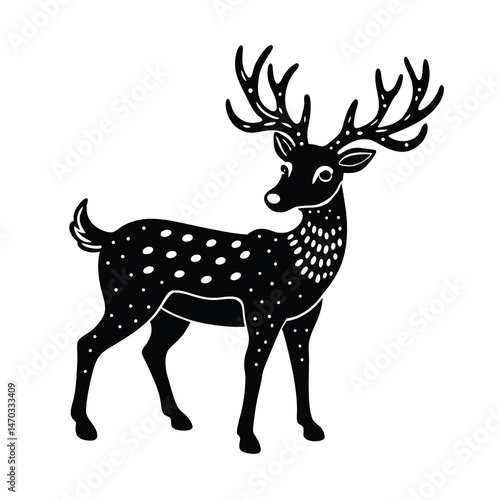 charismas deer vector illustration