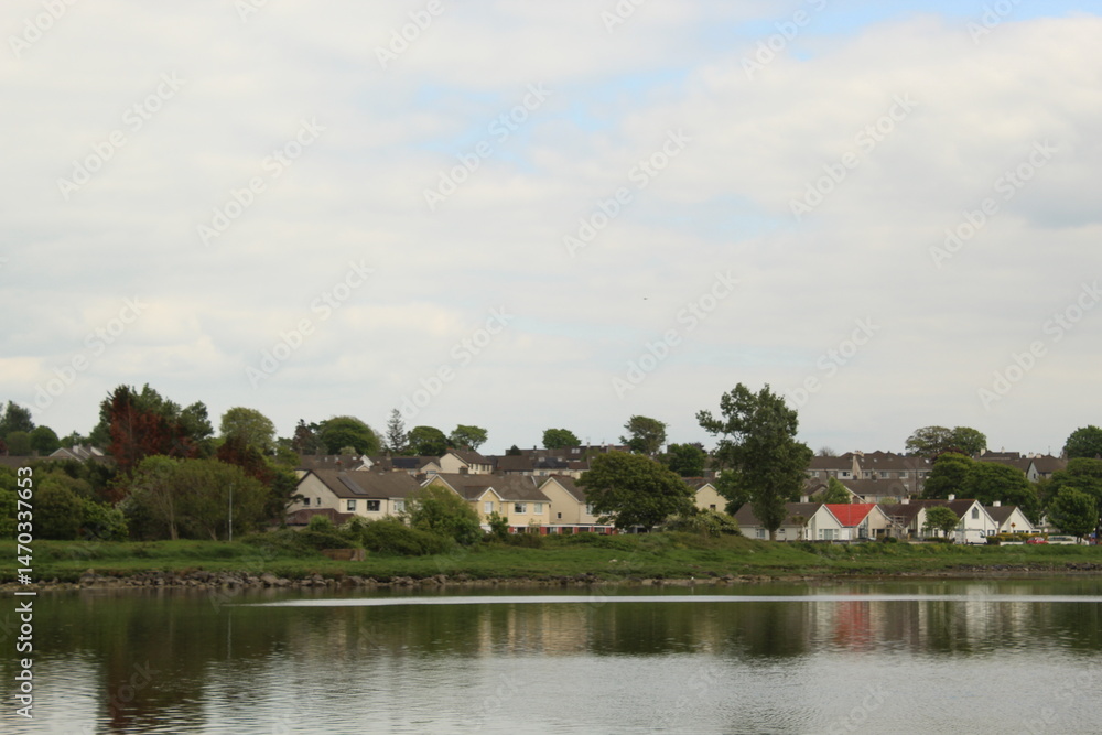 Fototapeta premium Lake Atalia Houses, Galway, ireland