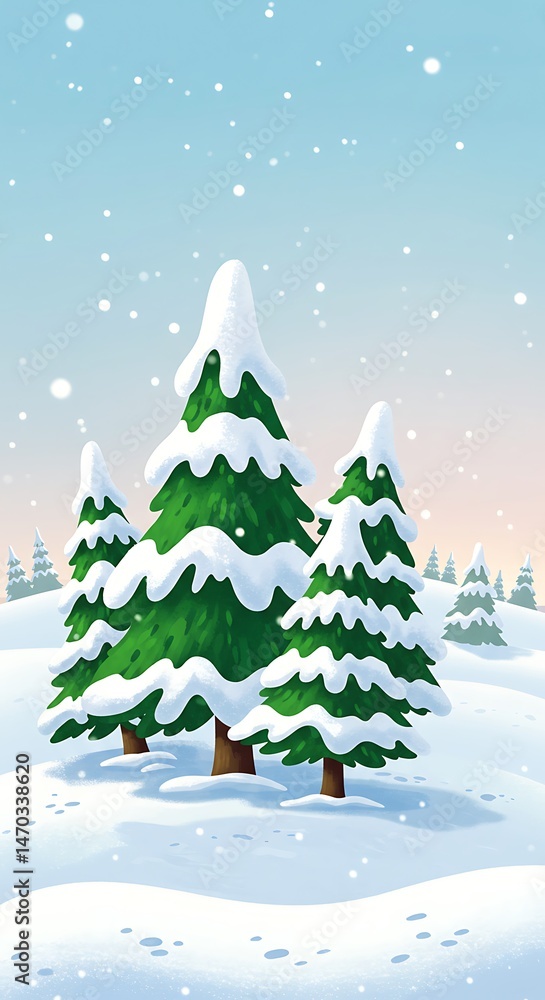Winter's Embrace: Snow-Kissed Pines AI Generated Winter's Embrace: Snow-Kissed Pines AI Generated