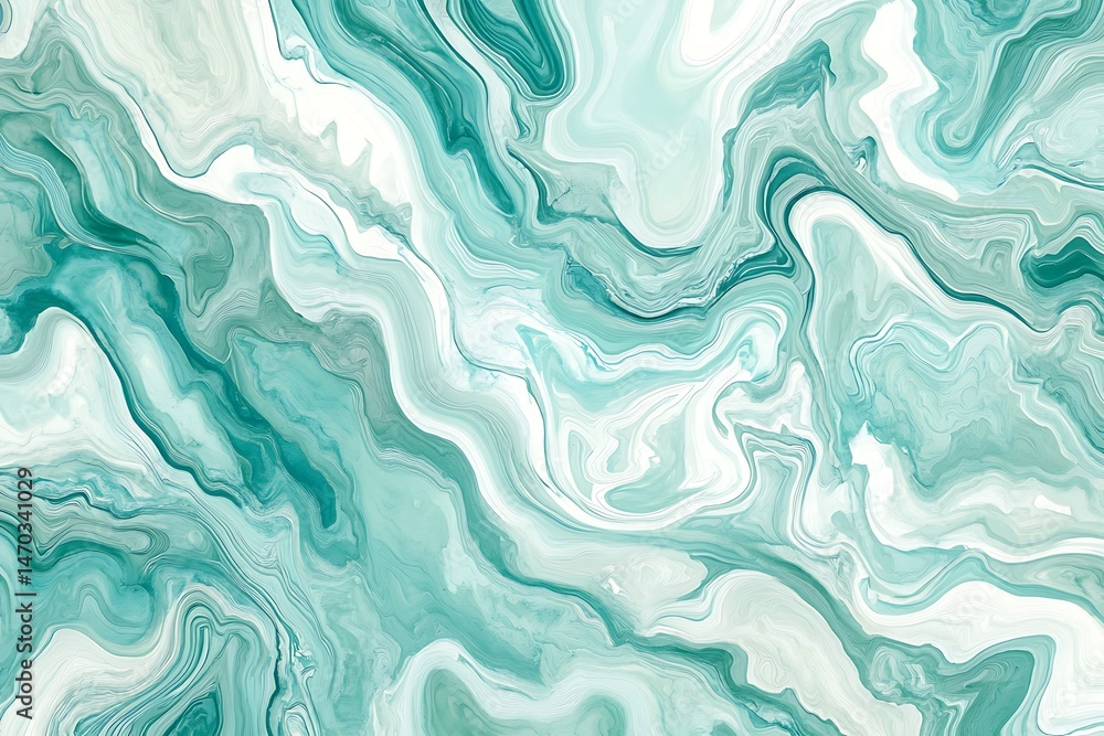 Fototapeta premium Tranquil shallow water patterns in soft turquoise and pale mint shades