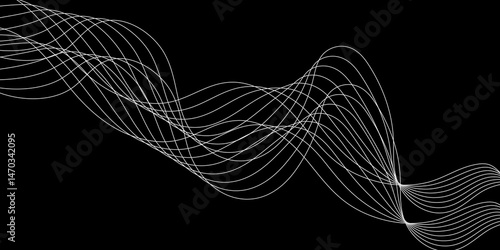 Abstract background with a glowing abstract waves. Abstract wave element for design. Digital frequency track equalizer, Futuristic background design. Light painting photography.