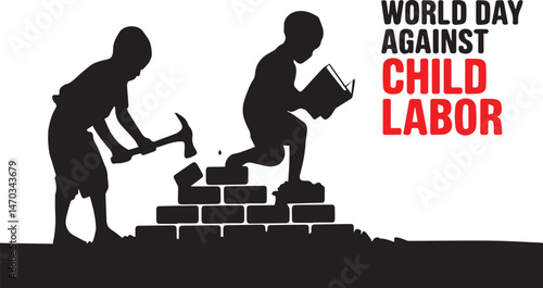 World day against child labour vector illustration for social awareness