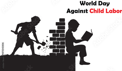 World day against child labour vector illustration for social awareness