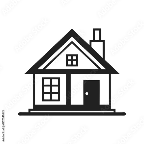 house icon isolated line art vector silhouette