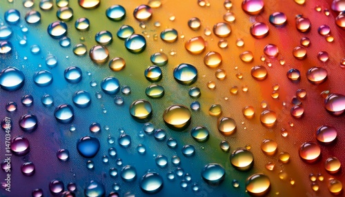 Wallpaper Mural colorful water droplets sit across a vibrantly shaded surface Torontodigital.ca