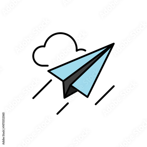 Paper Airplane Icon for Simple Playtime.