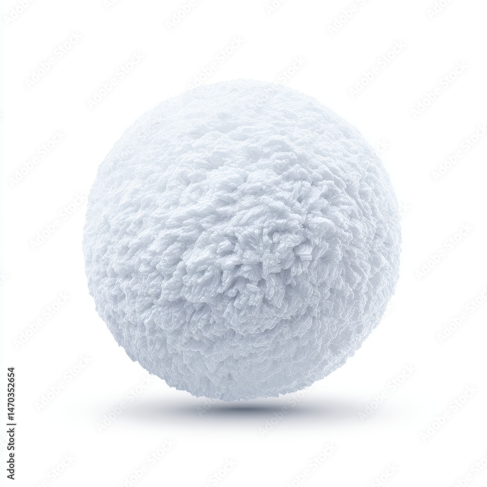 Fluffy snowball close up isolated on white background Fluffy snowball close up isolated on white background