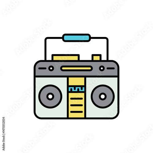 Boombox Icon for 80s Street Music.
