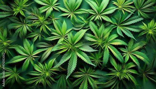 cannabis leaves green background close up marijuana