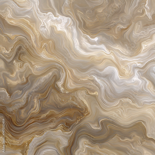 Wallpaper Mural Golden Marble Swirl: A mesmerizing swirl of opulent gold and white tones, a luxurious marble design that embodies elegance and sophistication. Torontodigital.ca