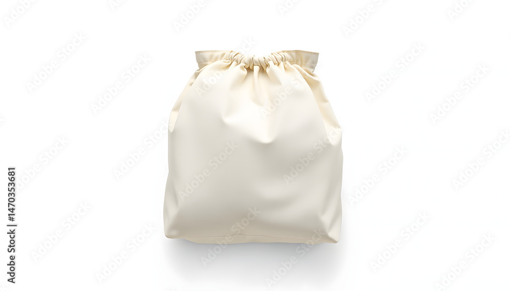 Obraz premium Realistic Blank Mock-up Bag isolated on white background. 100x120mm, clipart style. White tone