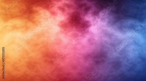 Abstract colorful smoke, swirling, vibrant hues of red, orange, and blue, creating a dynamic and textured background