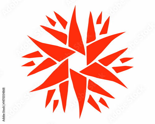 Orange flower vector illustration on white background 