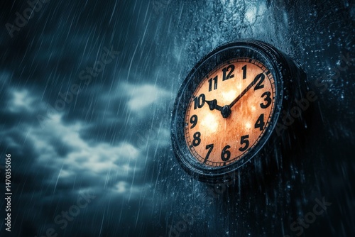 Wallpaper Mural Rainstorm Clock Torontodigital.ca